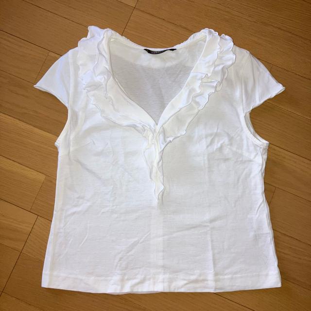 レナウン フレンチスリーブ フリルトップス M ホワイト 女性用 カットソー < 女性ファッション レナウン フレンチスリーブ フリルトップス M ホワイト 女性用 カットソー < 女性ファッションの