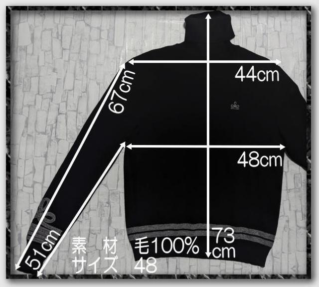 アレグリ 刺繍入りタートルニット 黒 < 男性ファッション  アレグリ 刺繍入りタートルニット 黒 < 男性ファッションの