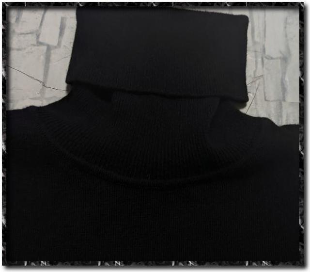 アレグリ 刺繍入りタートルニット 黒 < 男性ファッション  アレグリ 刺繍入りタートルニット 黒 < 男性ファッションの