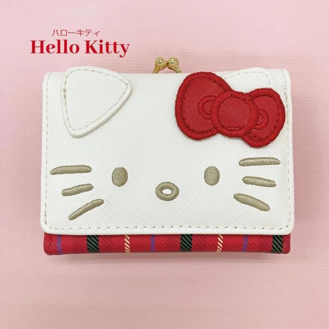 ハローキティ 財布 ダイカット 口金財布 がま口 三つ折り ウォレット サンリオ < 女性ファッション ハローキティ 財布 ダイカット 口金財布 がま口 三つ折り ウォレット サンリオ < 女性ファッションの