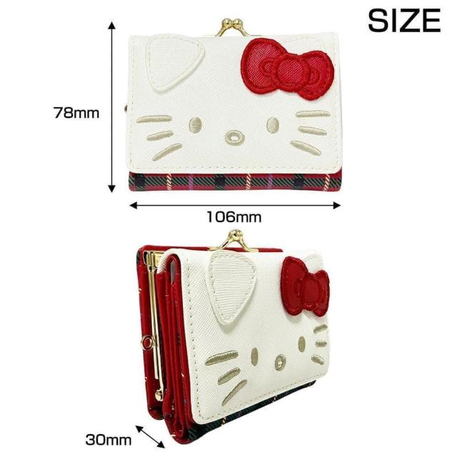ハローキティ 財布 ダイカット 口金財布 がま口 三つ折り ウォレット サンリオ < 女性ファッション ハローキティ 財布 ダイカット 口金財布 がま口 三つ折り ウォレット サンリオ < 女性ファッションの