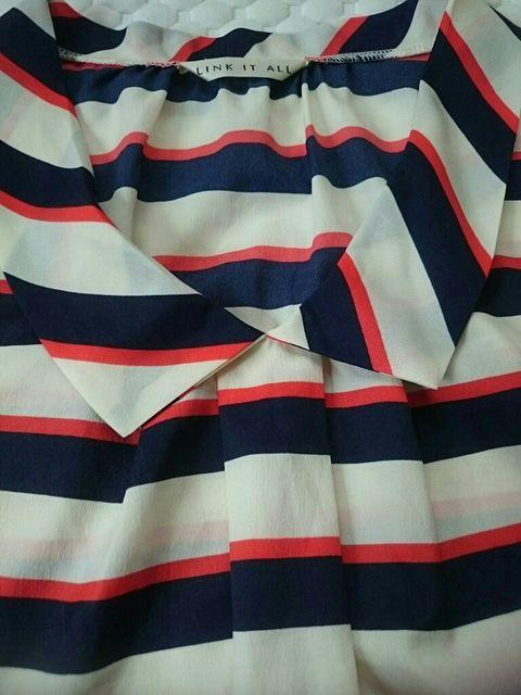 LINK IT ALL リンクイットオール☆ボーダーデザイントップス★ふんわり☆美品 < ブランド LINK IT ALL リンクイットオール☆ボーダーデザイントップス★ふんわり☆美品 < ブランドの