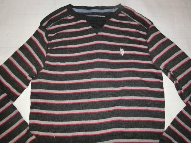 【US.POLO.ASSN.】薄手ニット素材 ボーダー柄セーターUS M < 男性ファッション  【US.POLO.ASSN.】薄手ニット素材 ボーダー柄セーターUS M  < 男性ファッションの