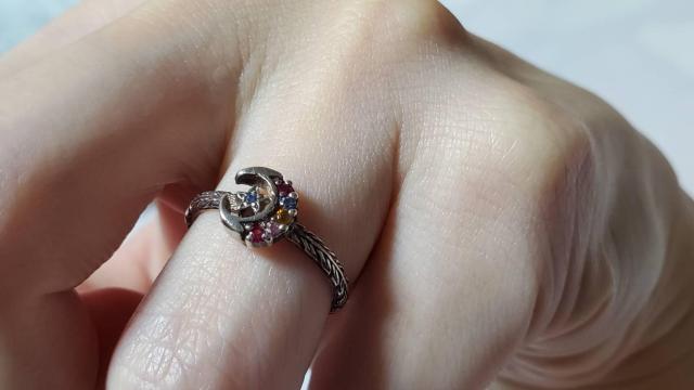 正規 ローリーロドキン マルチカラー クレセントムーン スター エングレイブド リング 10号 mixカラーサファイア SV925 < ブランド  正規 ローリーロドキン マルチカラー クレセントムーン スター エングレイブド リング 10号 mixカラーサファイア SV925 < ブランドの