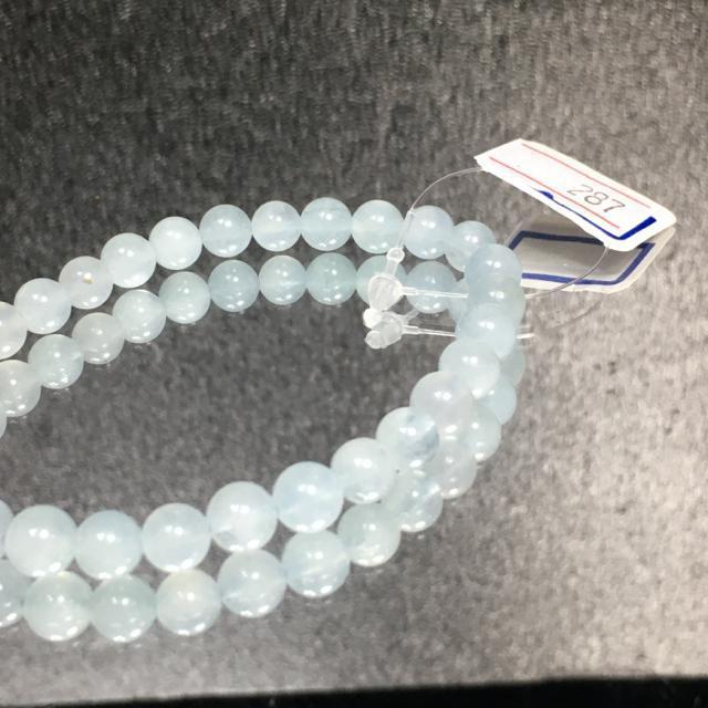 《No.287》天然石アクアマリン 6.5mm 16.5cm < 女性アクセサリー/時計  《No.287》天然石アクアマリン 6.5mm 16.5cm < 女性アクセサリー/時計の