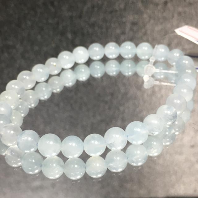 《No.287》天然石アクアマリン 6.5mm 16.5cm < 女性アクセサリー/時計  《No.287》天然石アクアマリン 6.5mm 16.5cm < 女性アクセサリー/時計の