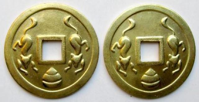 ◆福銭 豊川福宝(豊川稲荷) 金色 2枚組 < ホビー  ◆福銭 豊川福宝(豊川稲荷) 金色 2枚組 < ホビーの