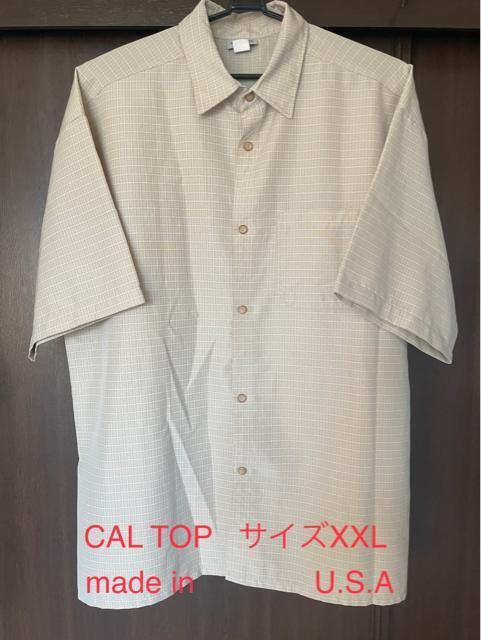90's CALTOP キャルトップ  チェックシャツ 半袖 2XL ベージュ系 西海岸 チカーノ MADE IN USA製 美品 < 男性ファッション  90's CALTOP キャルトップ  チェックシャツ 半袖 2XL ベージュ系 西海岸 チカーノ MADE IN USA製 美品  < 男性ファッションの