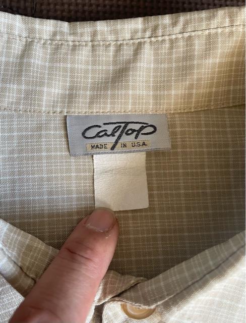 90's CALTOP キャルトップ  チェックシャツ 半袖 2XL ベージュ系 西海岸 チカーノ MADE IN USA製 美品 < 男性ファッション  90's CALTOP キャルトップ  チェックシャツ 半袖 2XL ベージュ系 西海岸 チカーノ MADE IN USA製 美品 < 男性ファッションの