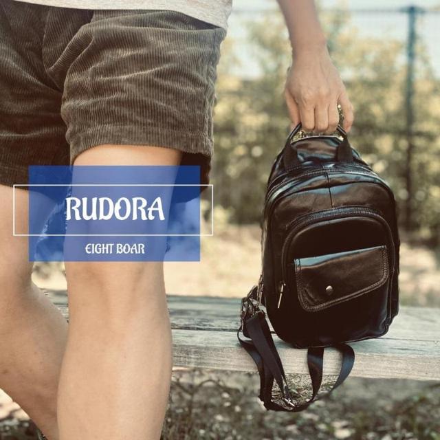 ◆RUDORA 牛本革 小型リュック&大型ボディーバグ 2WAYタイプ ブラック◆黒c18 < 男性ファッション  ◆RUDORA 牛本革 小型リュック&大型ボディーバグ 2WAYタイプ ブラック◆黒c18 < 男性ファッションの