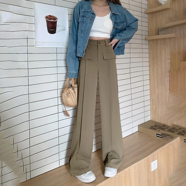 送料無料 新品 ワイドパンツ ハイウエストスラックス脚長 < 女性ファッション  送料無料 新品 ワイドパンツ ハイウエストスラックス脚長 < 女性ファッションの