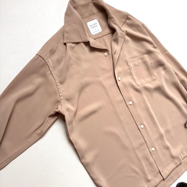 ◆美品◆ユナイテッドトウキョウ◆ビッグシルエットシャツチュニック◆ベージュ◆M < 女性ファッション  ◆美品◆ユナイテッドトウキョウ◆ビッグシルエットシャツチュニック◆ベージュ◆M < 女性ファッションの