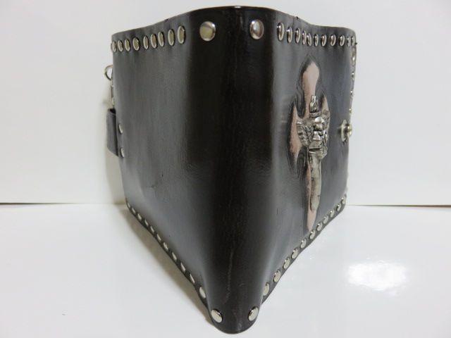 《New》クロス型押し(P)&クロスA★本革・スタッズ*ウォレット財布/ブラック<箱付> < 男性ファッション  《New》クロス型押し(P)&クロスA★本革・スタッズ*ウォレット財布/ブラック<箱付> < 男性ファッションの