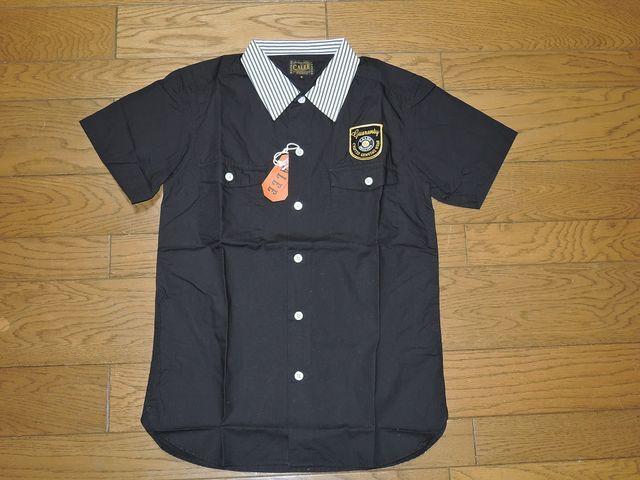 新品CALEEキャリーボーリングシャツS黒半袖刺繍ステッチ < ブランド 新品CALEEキャリーボーリングシャツS黒半袖刺繍ステッチ < ブランドの