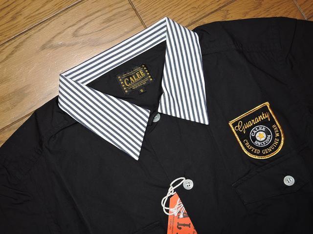 新品CALEEキャリーボーリングシャツS黒半袖刺繍ステッチ < ブランド 新品CALEEキャリーボーリングシャツS黒半袖刺繍ステッチ < ブランドの