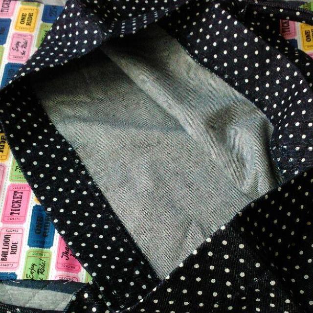 JKO isa 水玉/ドットプリントデニムトートバッグ 綿100% 日本製 made in japan コンビニ 一点物 別注 < 女性ファッション  JKO isa 水玉/ドットプリントデニムトートバッグ 綿100% 日本製 made in japan コンビニ 一点物 別注 < 女性ファッションの