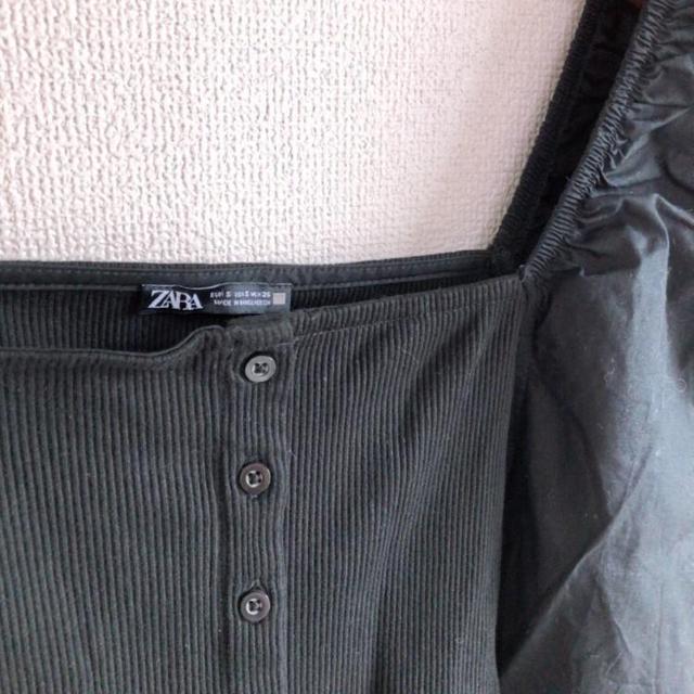 ◆ZARA/ザラ◆試着のみ!!フリルスリーブマッチングトップス★ブラックS*パフスリーブ*海外コーデ < ブランド  ◆ZARA/ザラ◆試着のみ!!フリルスリーブマッチングトップス★ブラックS*パフスリーブ*海外コーデ < ブランドの