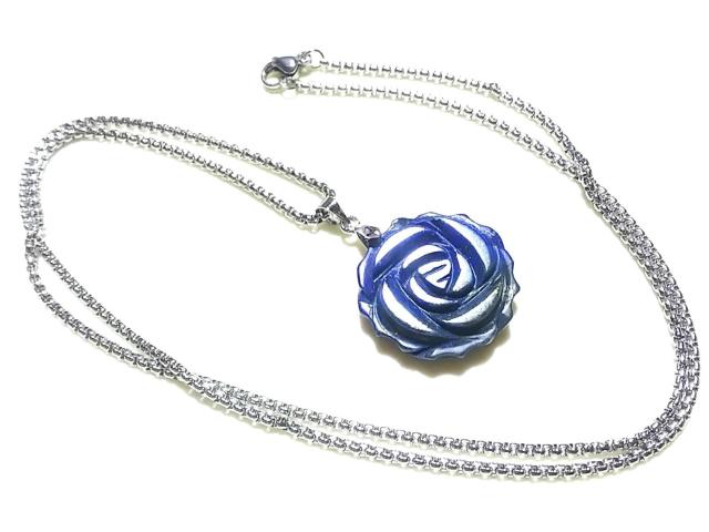 天然石★ラピスラズリ 薔薇彫り ペンダント < 女性アクセサリー/時計 天然石★ラピスラズリ 薔薇彫り ペンダント < 女性アクセサリー/時計の