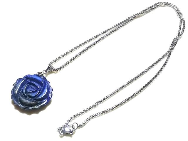 天然石★ラピスラズリ 薔薇彫り ペンダント < 女性アクセサリー/時計 天然石★ラピスラズリ 薔薇彫り ペンダント < 女性アクセサリー/時計の