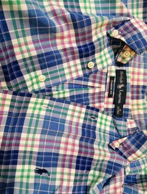 品薄★素敵★特価未使用に近いラルフローレンシャツチェックブルー系ワイシャツ半袖刺繍ロゴ大活躍好感度アップ清楚カットソー Tシャツ < 男性ファッション  品薄★素敵★特価未使用に近いラルフローレンシャツチェックブルー系ワイシャツ半袖刺繍ロゴ大活躍好感度アップ清楚カットソー Tシャツ < 男性ファッションの