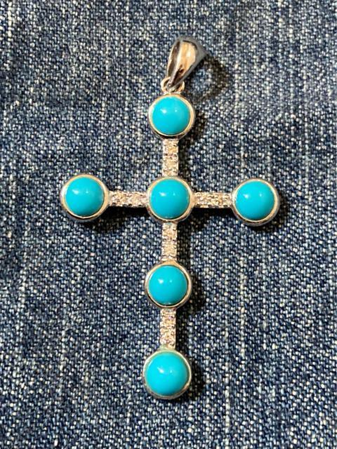 ターコイズ クロス 十字架 シルバー 925 ペンダント ネックレス クリスタル メンズ レディース ジュエリー < 男性アクセサリー/時計  ターコイズ クロス 十字架 シルバー 925 ペンダント ネックレス クリスタル メンズ レディース ジュエリー  < 男性アクセサリー/時計の