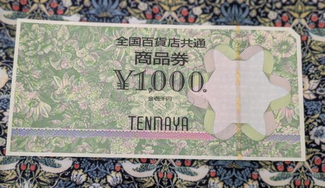 全国百貨店共通商品券(TENMAYA)1000円1枚☆ < チケット/金券 全国百貨店共通商品券(TENMAYA)1000円1枚☆ < チケット/金券の