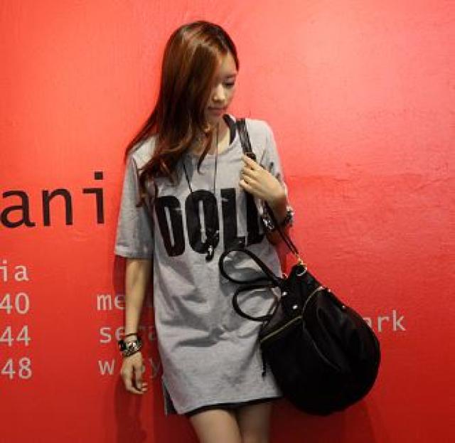 送料無料 レディース 半袖 ロング丈Tシャツ グレー < 女性ファッション  送料無料 レディース 半袖 ロング丈Tシャツ グレー < 女性ファッションの