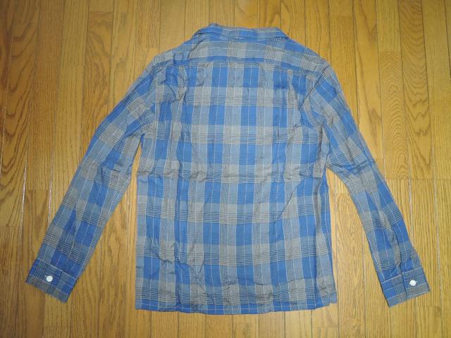 美中古 COOTIE クーティー 開襟 チェックシャツ S 青灰系 レーヨン 長袖 < ブランド  美中古 COOTIE クーティー 開襟 チェックシャツ S 青灰系 レーヨン 長袖 < ブランドの