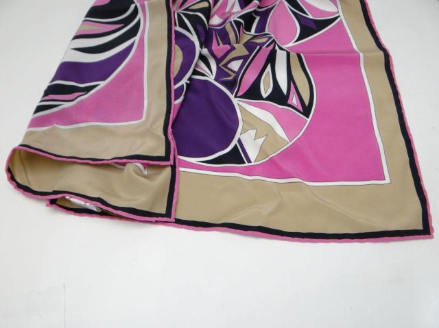 EMILIO PUCCI エミリオプッチ シルク ストール スカーフ ピンク系マルチカラー<USED>【送料無料】 < ブランド EMILIO PUCCI エミリオプッチ シルク ストール スカーフ ピンク系マルチカラー<USED>【送料無料】 < ブランドの