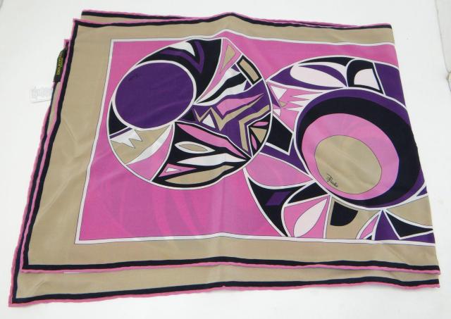 EMILIO PUCCI エミリオプッチ シルク ストール スカーフ ピンク系マルチカラー<USED>【送料無料】 < ブランド EMILIO PUCCI エミリオプッチ シルク ストール スカーフ ピンク系マルチカラー<USED>【送料無料】 < ブランドの