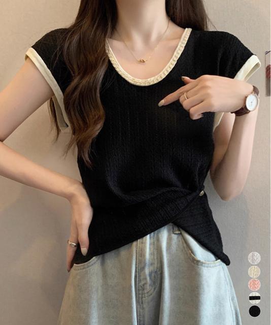 送料無料 新品 ニットTシャツ フレンチスリーブ 着回し < 女性ファッション  送料無料 新品 ニットTシャツ フレンチスリーブ 着回し  < 女性ファッションの