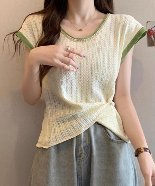 送料無料 新品 ニットTシャツ フレンチスリーブ 着回し < 女性ファッション  送料無料 新品 ニットTシャツ フレンチスリーブ 着回し < 女性ファッションの