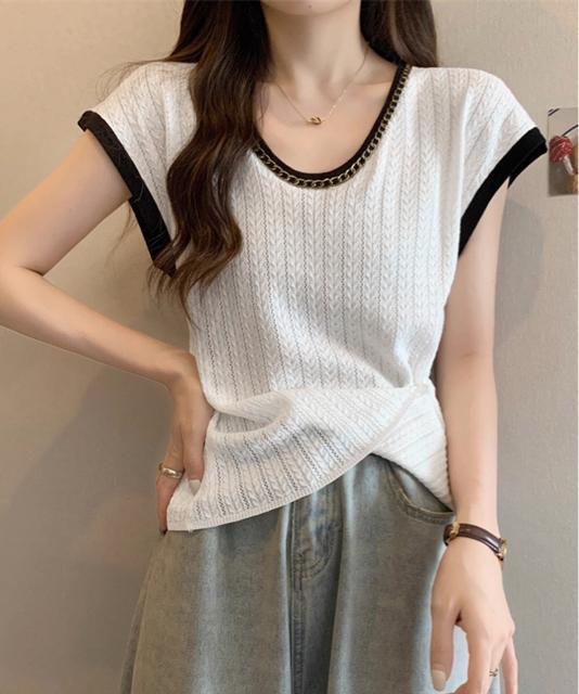 送料無料 新品 ニットTシャツ フレンチスリーブ 着回し < 女性ファッション  送料無料 新品 ニットTシャツ フレンチスリーブ 着回し < 女性ファッションの