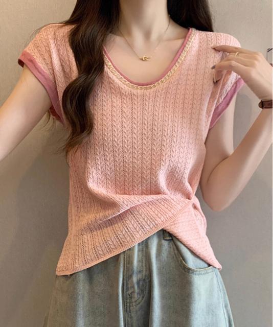 送料無料 新品 ニットTシャツ フレンチスリーブ 着回し < 女性ファッション  送料無料 新品 ニットTシャツ フレンチスリーブ 着回し < 女性ファッションの
