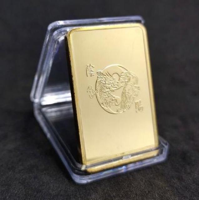 2枚セット 新品 18k gold plated 中国銀行 ゴールド コインプレート インゴット 龍 辰年 縁起物 38g < 男性アクセサリー/時計 2枚セット 新品 18k gold plated 中国銀行 ゴールド コインプレート インゴット 龍 辰年 縁起物 38g < 男性アクセサリー/時計の