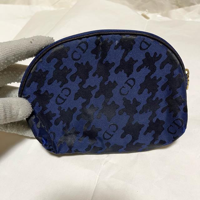 希少 Christian Dior ヴィンテージ ポーチ 千鳥格子 CDロゴ 化粧ポーチ 小物入れ ディオール ネイビー < ブランド 希少 Christian Dior ヴィンテージ ポーチ 千鳥格子 CDロゴ 化粧ポーチ 小物入れ ディオール ネイビー < ブランドの