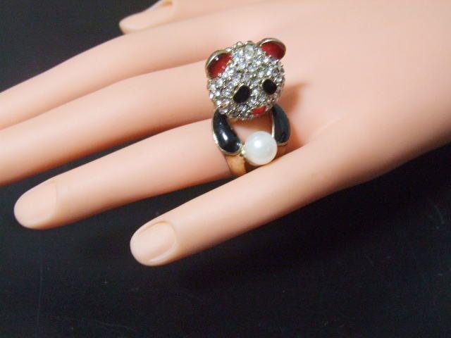 新品 ゴスロリ姫系 ラインストーンパンダさんリング指輪12号 < 女性アクセサリー/時計 新品 ゴスロリ姫系 ラインストーンパンダさんリング指輪12号 < 女性アクセサリー/時計の