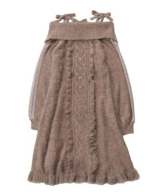 新品☆アクシーズ*リボンオフショルニットワンピ < ブランド  新品☆アクシーズ*リボンオフショルニットワンピ < ブランドの