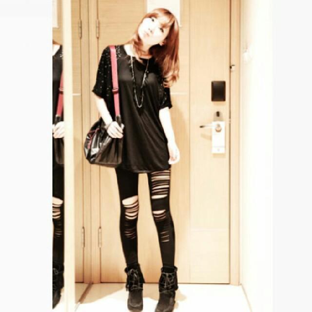 セレブ風 クラッシュレギンス ダメージレギンス < 女性ファッション セレブ風 クラッシュレギンス ダメージレギンス < 女性ファッションの