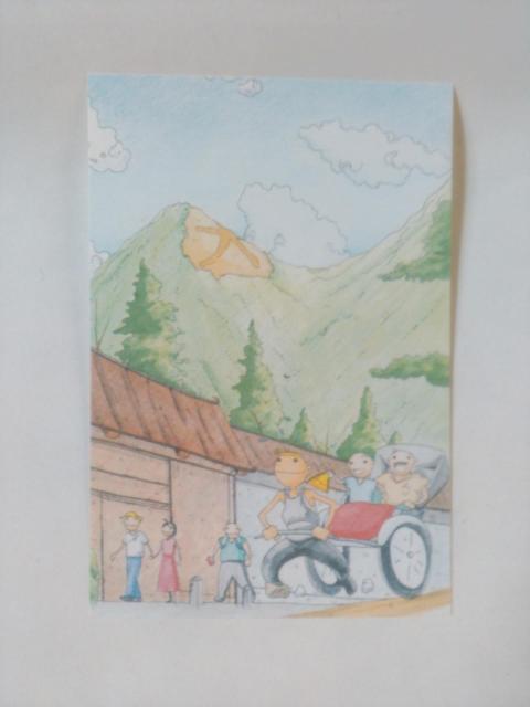 京都 人力車 イラスト ポストカード 絵はがき 5枚 < ホビー  京都 人力車 イラスト ポストカード 絵はがき 5枚 < ホビーの