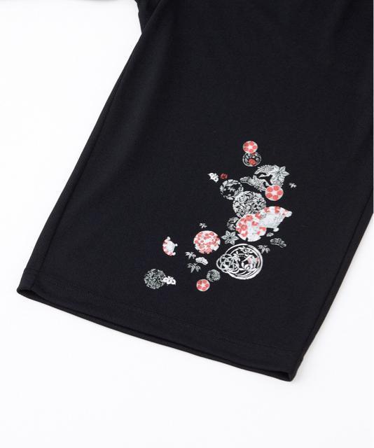 4Lサイズ!高貴紳士的!吸汗速乾!男気溢れる!和柄!半袖Tシャツandハーフパンツ!上下セット!チャコール系色合い+黒色合い!新品 < 男性ファッション  4Lサイズ!高貴紳士的!吸汗速乾!男気溢れる!和柄!半袖Tシャツandハーフパンツ!上下セット!チャコール系色合い+黒色合い!新品 < 男性ファッションの