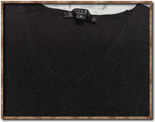 マテリア ラメ入りリブニットカットソー 黒 < ブランド マテリア ラメ入りリブニットカットソー 黒 < ブランドの