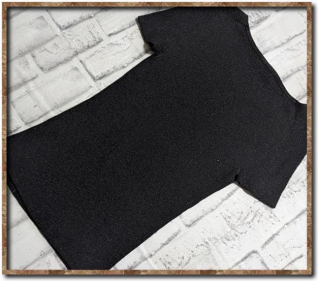 マテリア ラメ入りリブニットカットソー 黒 < ブランド マテリア ラメ入りリブニットカットソー 黒 < ブランドの