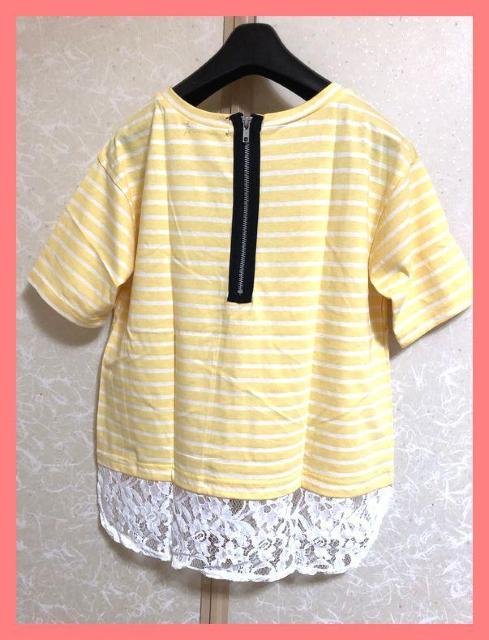 ☆イング☆新品4240円♪裾レースボーダーゆるTシャツ☆ < ブランド  ☆イング☆新品4240円♪裾レースボーダーゆるTシャツ☆ < ブランドの