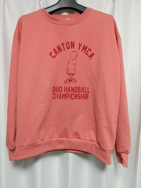D・Z fashion プリント スウェット系 トレーナー Mサイズ ピンク系 カットソー アメカジ カジュアル 古着屋 メンズ < 男性ファッション  D・Z fashion プリント スウェット系 トレーナー Mサイズ ピンク系 カットソー アメカジ カジュアル 古着屋 メンズ  < 男性ファッションの