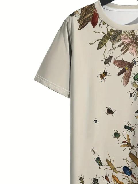 爆ヤス価格890円★メンズ昆虫プリント半袖Tシャツ  鮮やかなカブトムシ&トンボデ、軽量ポリエステルUSAサイズS(日本サイズL) < 男性ファッション  爆ヤス価格890円★メンズ昆虫プリント半袖Tシャツ  鮮やかなカブトムシ&トンボデ、軽量ポリエステルUSAサイズS(日本サイズL) < 男性ファッションの
