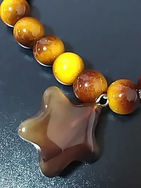 タイガーアイ風ビーズとメノウチャームのブレスレット☆ < 女性アクセサリー/時計 タイガーアイ風ビーズとメノウチャームのブレスレット☆ < 女性アクセサリー/時計の