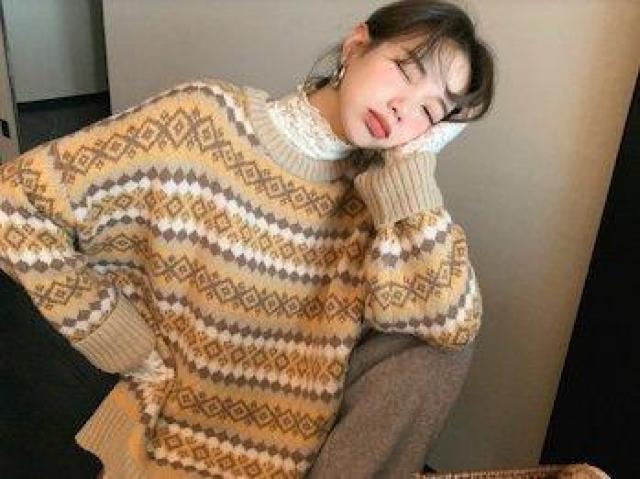 ノルディック柄 セーター イエロー < 女性ファッション ノルディック柄 セーター イエロー < 女性ファッションの