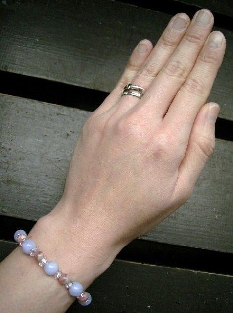 ブルーレースxインカローズxカット水晶ブレスレット < 女性アクセサリー/時計  ブルーレースxインカローズxカット水晶ブレスレット < 女性アクセサリー/時計の