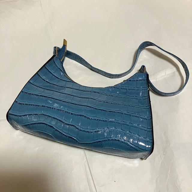 【ノーブランド扱い】 クロコ柄 / ミニハンドバッグ / ブルー系 < 女性ファッション  【ノーブランド扱い】 クロコ柄 / ミニハンドバッグ / ブルー系  < 女性ファッションの